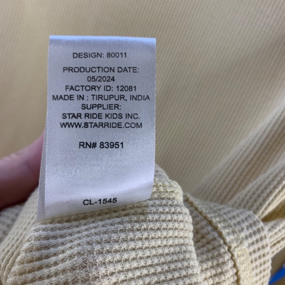 Boys Tony Hawk beige/gold oak/pale yellow crew neck waffle knit thermal shirt - Picture 7 of 9